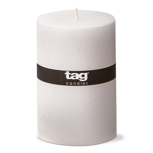 tag Chapel 4X6 White Pillar Paraffin Wax Candle Unscented Drip-Free Long Burning 130 Hours for Home Decor Wedding Parties 4x6 White