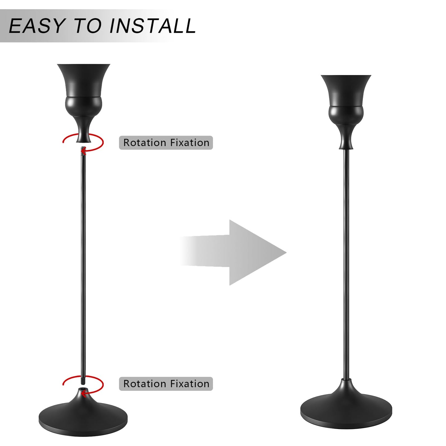 Candlestick Holders Black, 12 Packs Taper Candle Holder for Candlesticks, Candle Sticks Holder Decor for Home Decor