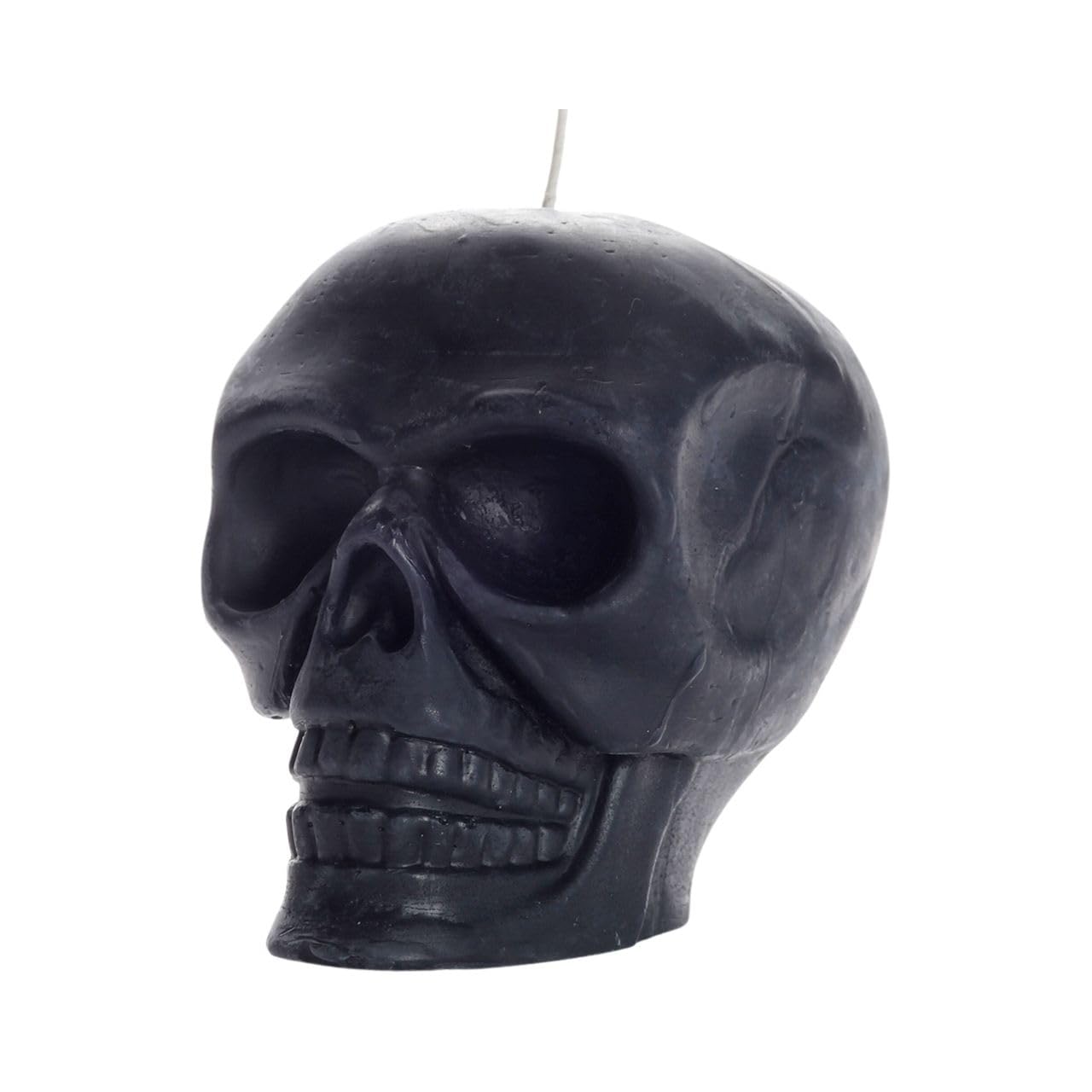 Big Dipper Wax Works Black Skull Candle – Handcrafted 100% Pure Beeswax, 3.5" × 3.75", Unscented, 40-Hour Clean Burn, Gothic Halloween Décor, Artisan Sculpted Candle, Eco-Friendly Gift