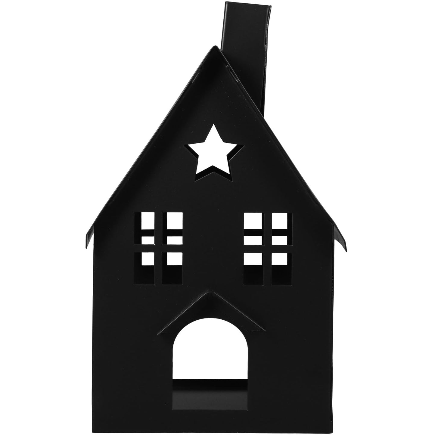 House Tea Light Holder Gothic Decor House Shape Candle Holder Rustic Candlestick Tea Light Stand Votive Candle Lantern for Home Farmhouse Dining Table Black Pillar Candle Holder