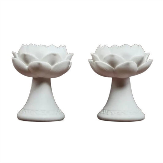 Candle Holders 2 Piece Ceramic Candlestick Table Decoration Personalized Lotus Candle Holder Aromatherapy Candle Holder Decorative Candlestick (Color : A)