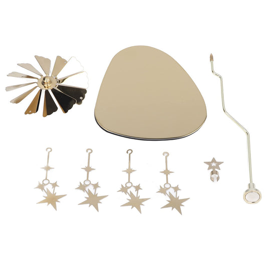 Rotating Candle Holder, Romantic Heat Activated Spinner Decoration for Home Wedding Stainless Steel Gold 13 x 10.5cm Tray 18cm Stand 1 Set