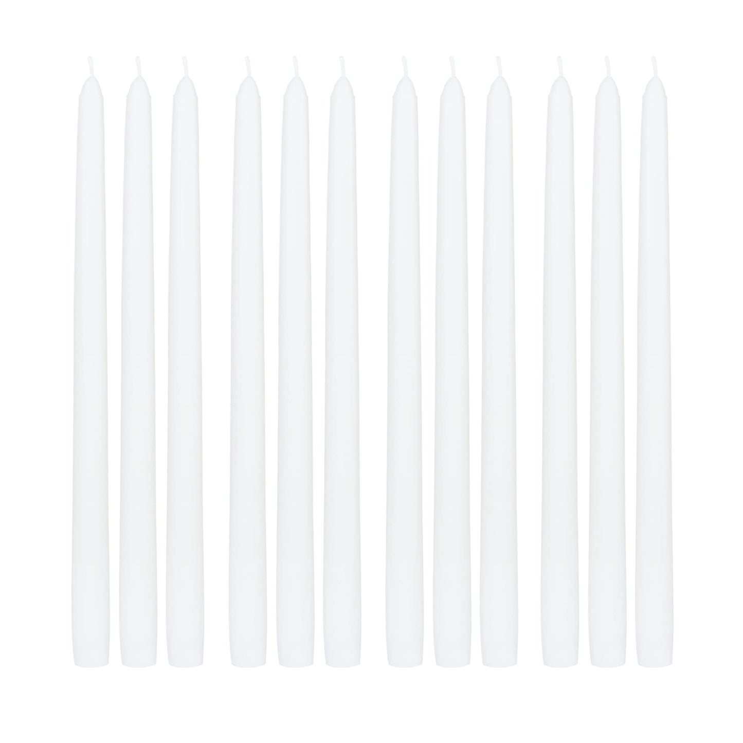 Zest Candle 12-Piece Taper Candles, 12-Inch, White