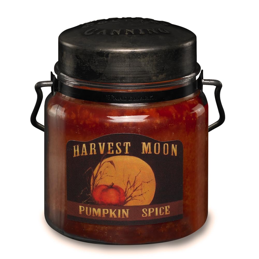 McCall’s Candles | Pumpkin Spice | 16 oz Scented Candle | USA-Poured | Vintage Rustic Jar with Carrying Handle | Warm Fall-Inspired Fragrance