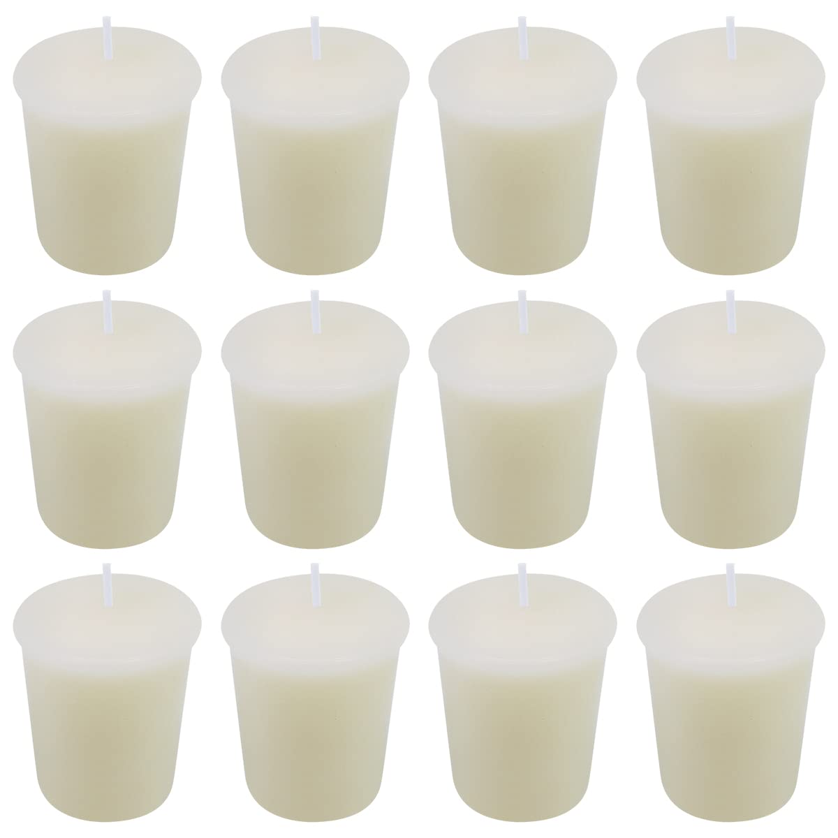 Ivory Votive Candles Bulk for Wedding Party Holiday and Home Decoration, 12 Packs 1.8oz Unscented Candles with 12 Hours Burn Time