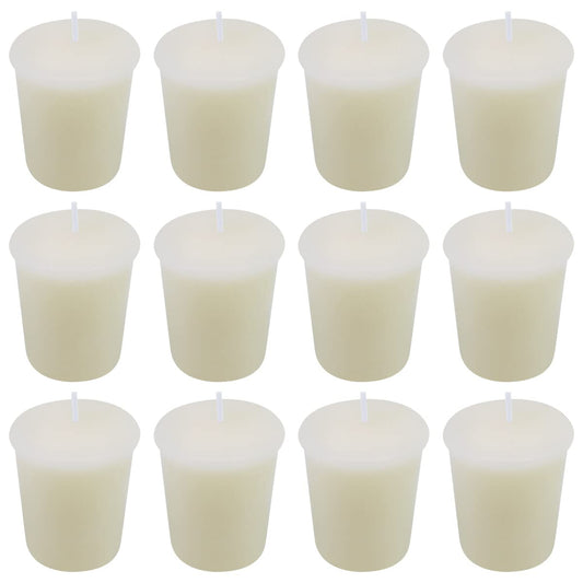 Ivory Votive Candles Bulk for Wedding Party Holiday and Home Decoration, 12 Packs 1.8oz Unscented Candles with 12 Hours Burn Time