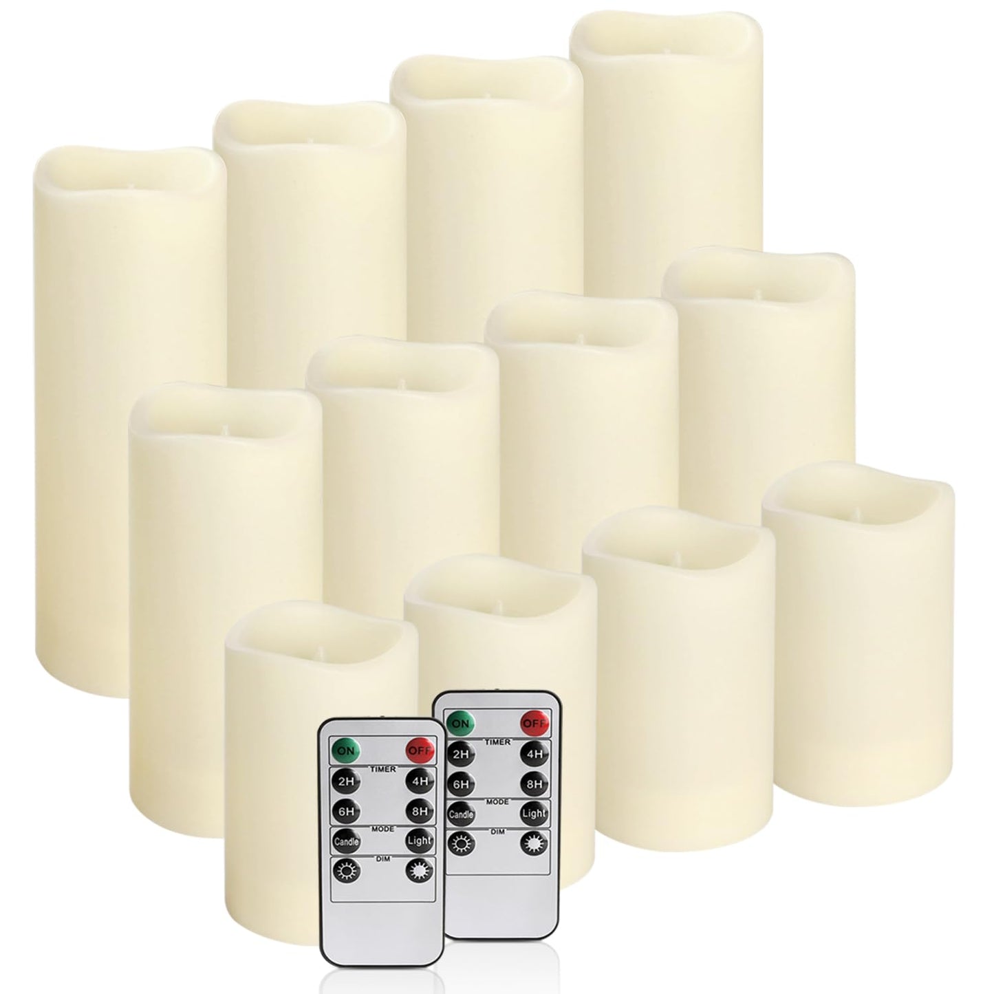 12-Pack LED Flameless Candles with Remote Control - Battery Operated, Timer, Dimmable, 3D Flame Flickering , Perfect for Halloween Christmas Parties,Wedding,Home Decor ,Gift and Special Occasions