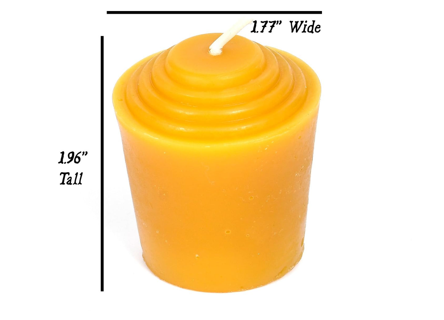 100% Pure Beeswax Votive Candles - USA-Sourced Handmade Votives for Home, Christmas, and Advent, Smokeless Unscented 12 Candle Set with Natural Honey Aroma, 1.96 x 1.77 Inches, by BeeTheLight