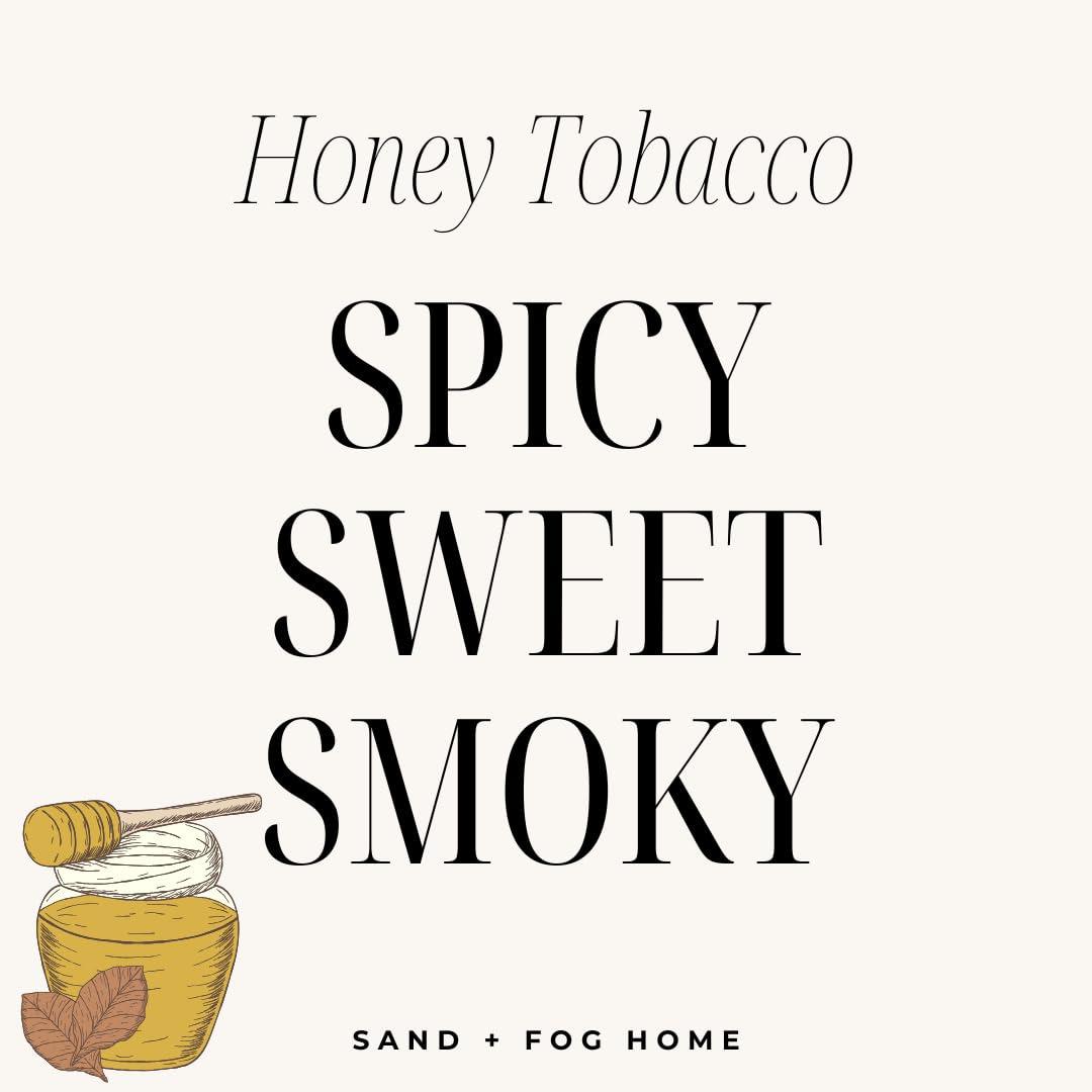 Sand + Fog Scented Candle - Honey Tobacco - Additional Scents and Sizes – 100% Cotton Lead-Free Wick - Luxury Air Freshening Jar Candles - Perfect Home Décor for Your Cocktail Table – 23 oz