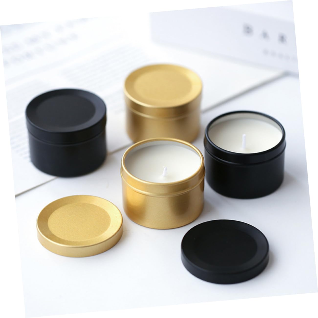 LALAFINA 4pcs Aluminum Candle Jars Containers for Scented Candles Tins for for and Giving