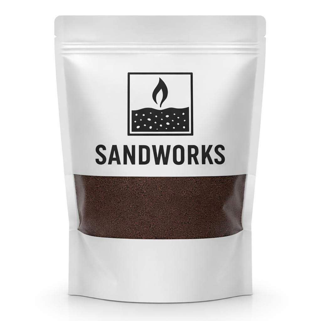 SANDWORKS Sand Wax Candle Making Kit – 5 Wooden Wicks & 15 Cotton Wicks, 500 g Premium Fragrance-Free Sand Wax (Ironstone Brown)