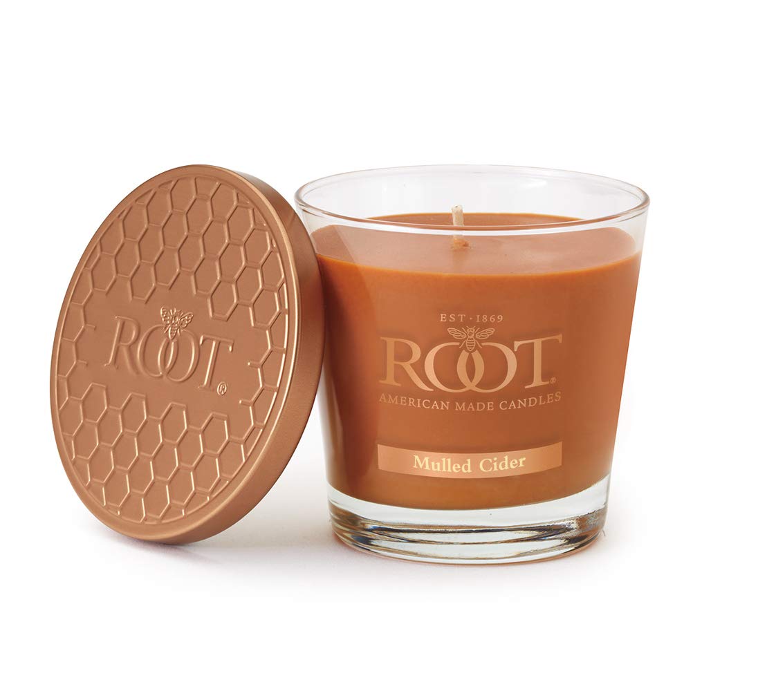 Root Candles Fall Scented Candles Honeycomb Premium Handcrafted Beeswax Blend Candle, Small Veriglass, Mulled Cider