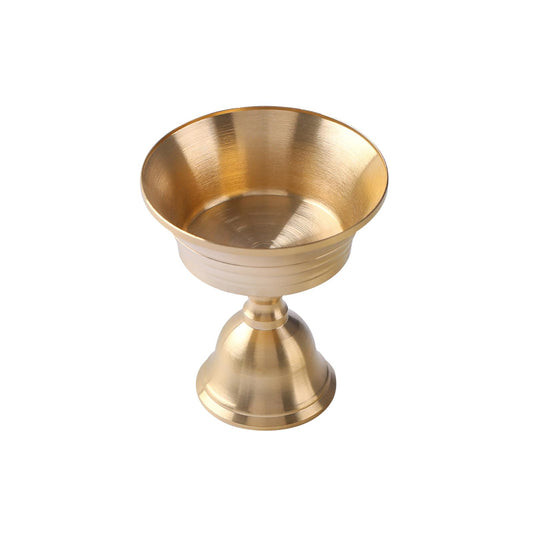 Brass Candlestick for Buddhist Temples Butter Lamp Holder Golden Tealight Candle Stand for Altars Decors Candleholder Brass Candle Base