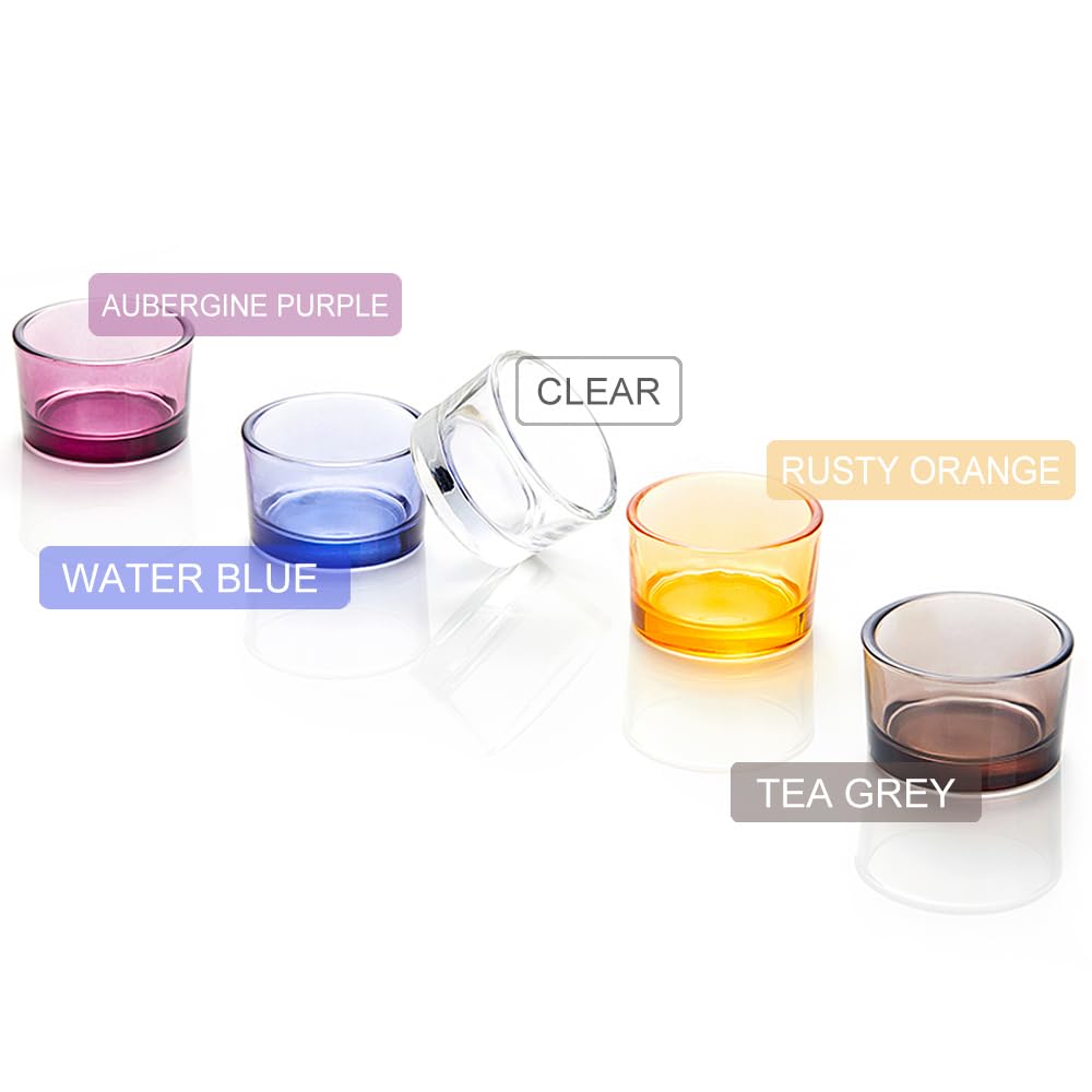 Elivia Red Tealight Candle Holders - Set of 18, Round Glass Candle Holder, 2" Diameter - CH03 - Aubergine Purple