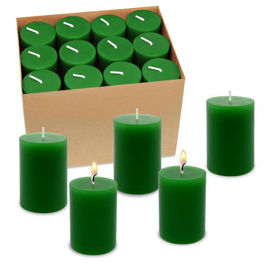 Yusevot 12 Hours Green Votive Candles, 2.0 Inch Unscented Wax Candles for Wedding, Party, Holiday & Home, 24 Packs