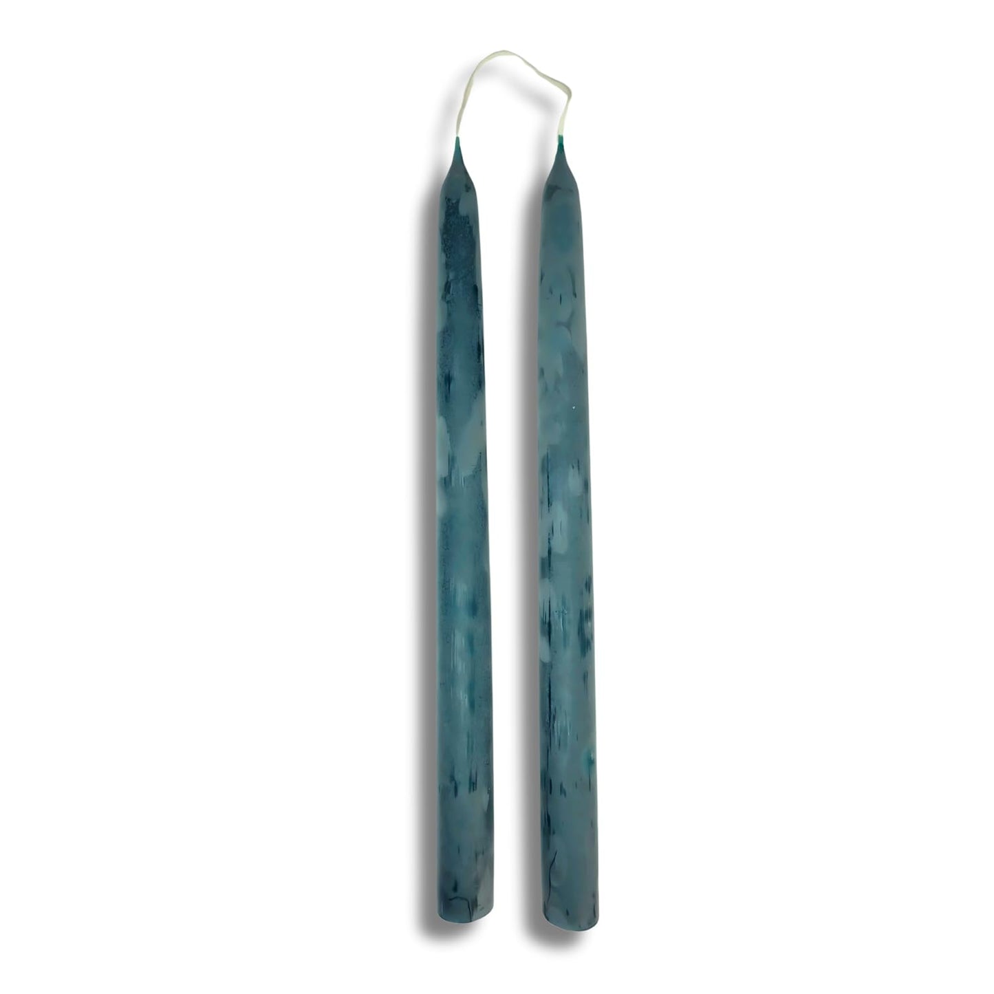 Candlestock Beeswax Taper Candles – Standard 7/8" Diameter, Pure 100% Natural USA Beeswax, Cotton Wick, Dripless, Long-Burning, Handmade in Woodstock, NY- 12 Inches - 1 Pair (2 Candles) - Teal