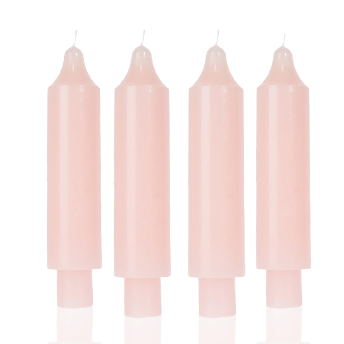 MAITREYA Pink Short Taper Candle Candlesticks Dripless Dinner Candle for Wedding Party Decoration Home Dinner,6.5inch,4 Pack