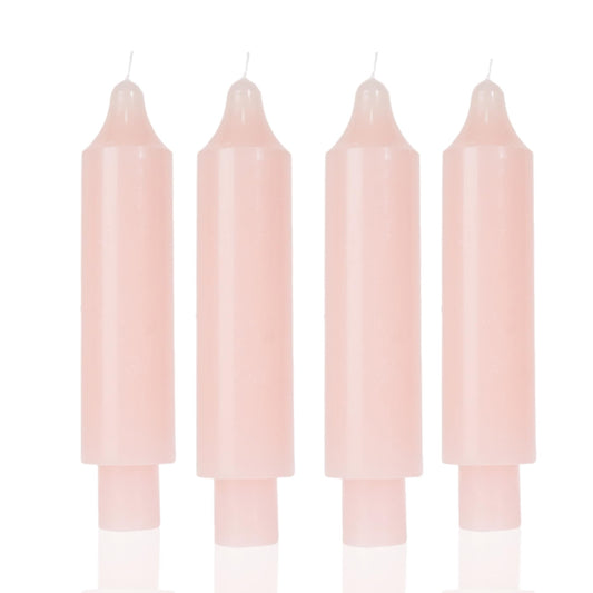 MAITREYA Pink Short Taper Candle Candlesticks Dripless Dinner Candle for Wedding Party Decoration Home Dinner,6.5inch,4 Pack