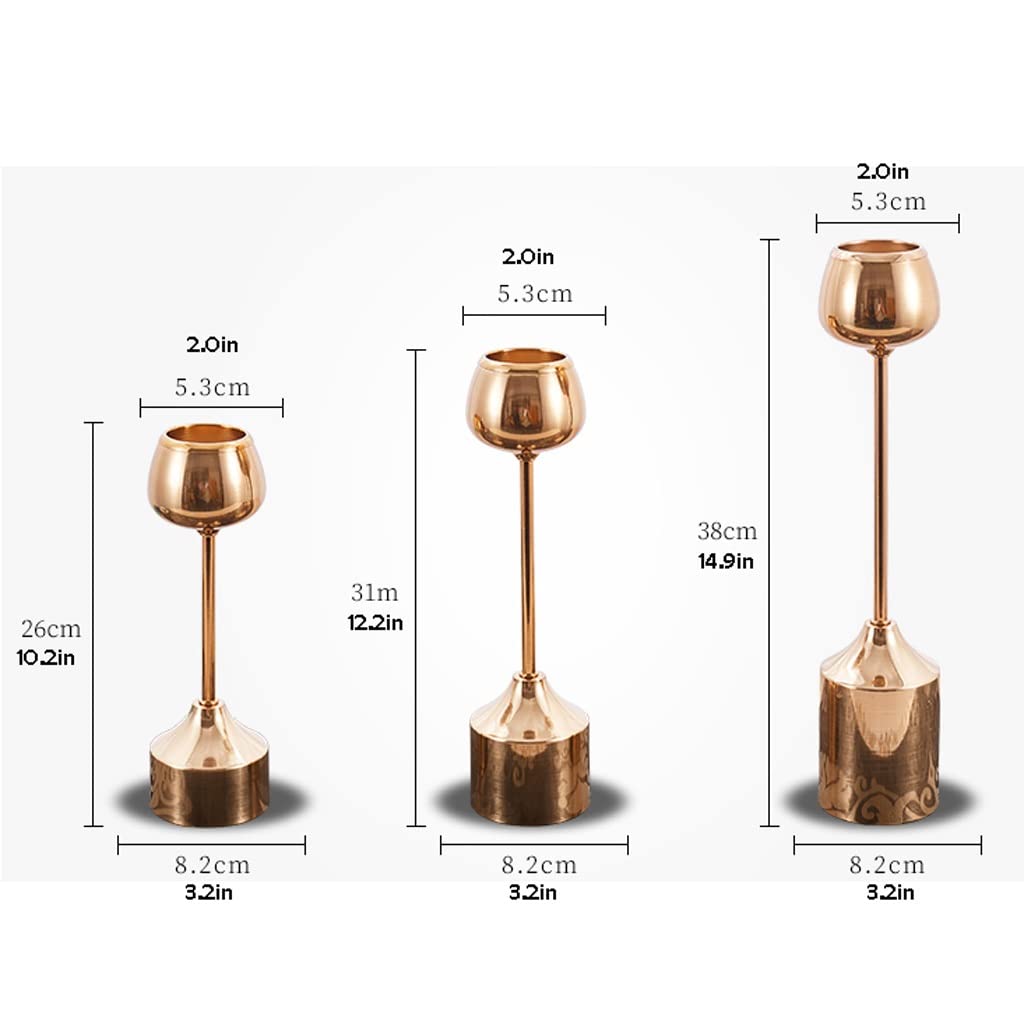 Candlestick Holders Candlelight Dinner Candle Holder European Restaurant Hotel Props Modern Romantic Gold Iron Table Decoration Candle Holder Ornaments Candle Holders (Size : A)