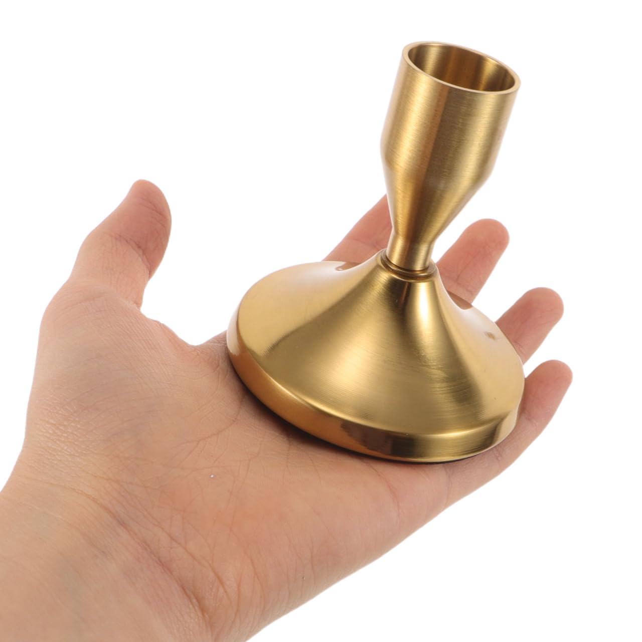 Amosfun Taper Candle Holders – Alloy Metal, 3.03 x 2.75 x 2.75 in, Flame-Stable & Table-Centerpiece Consistent for Wedding Reception, Christmas Dinner, Party Decor