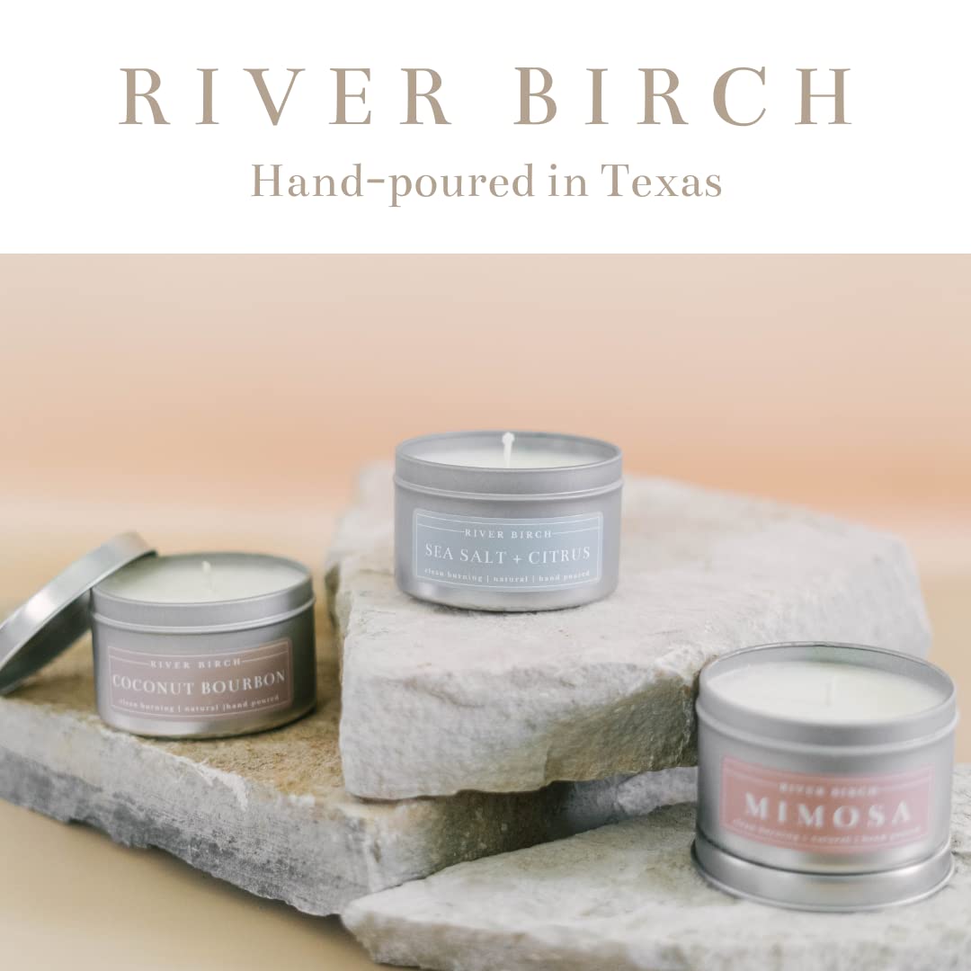 River Birch Candles Tobacco Vanilla Scented Candle | Premium, All-Natural, Non-Toxic, Soy Candles | 8 oz. Silver Tin Travel Candle | Cozy Relaxing Gifts for Home