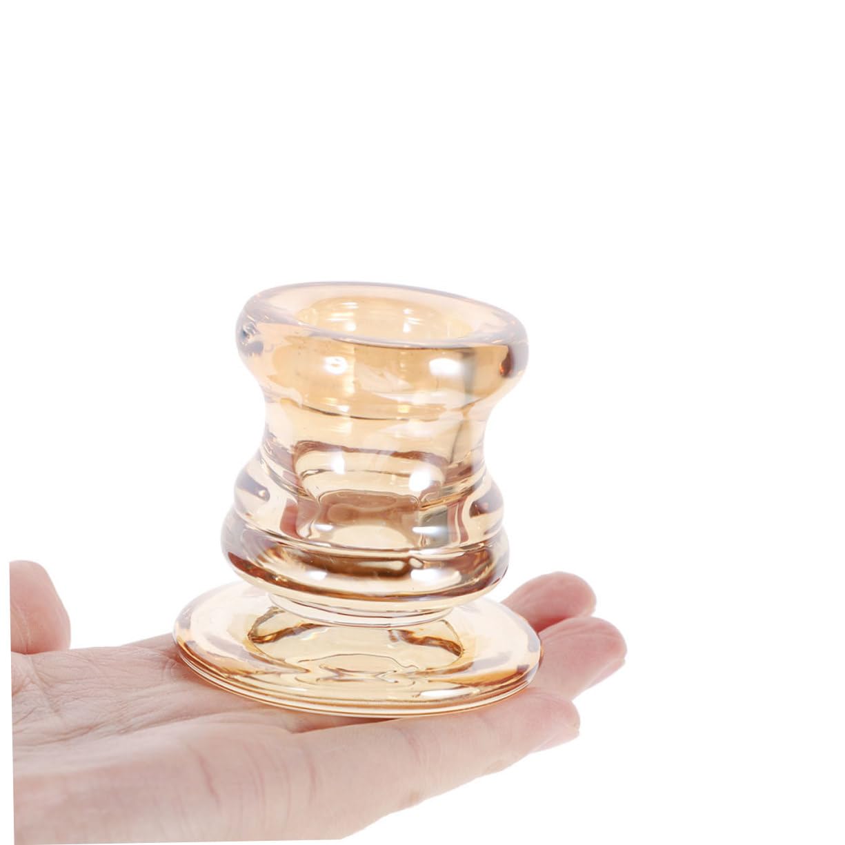Amosfun 6pcs European Style Glass Tealight Candle Holders Elegant Centerpieces for Weddings Romantic Dinners Home Decor Stable Construction for Use