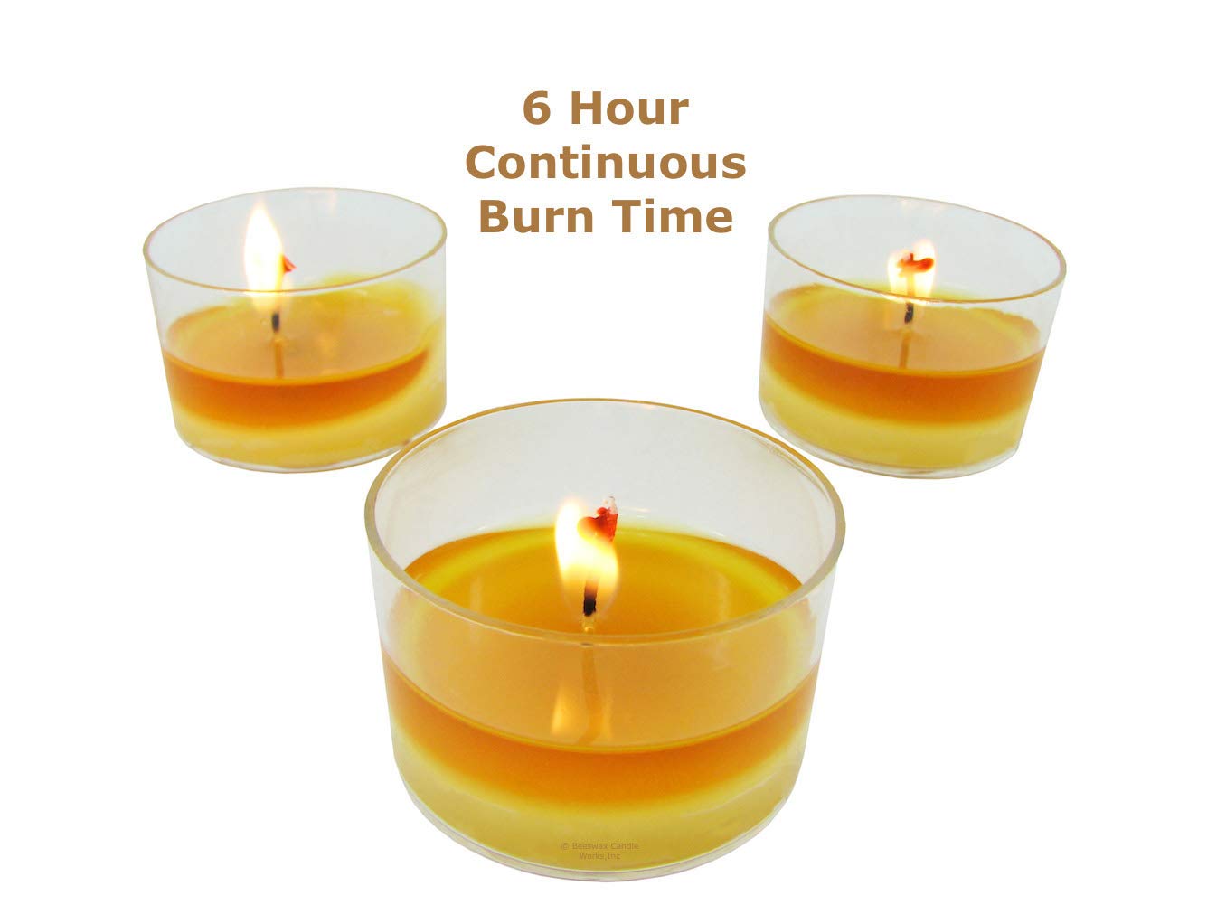 Beeswax Candle Works, 8-Hour Tea Lights (Pack of 18) 100% USA Beeswax
