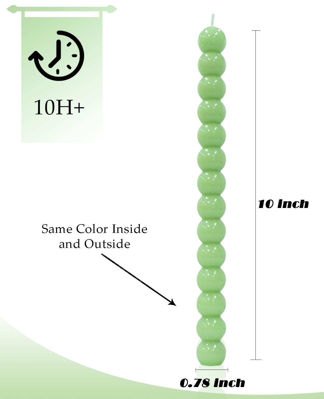 LPUSA Green Taper Candles Twisted Candle Spiral Stick Candles for Holiday Wedding Party Wax Unscented Dinner Candle Dripless,Christmas Gift H 10 Inch, 4pcs（Gradient Green-C）