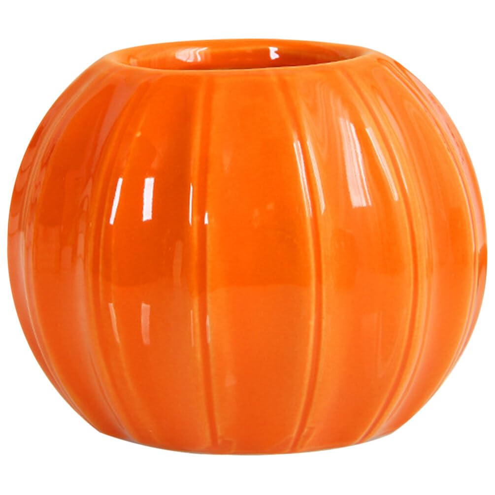 Ceramic Pumpkin Pumpkin Ceramic Candle Holder Halloween Candy Bucket Hydroponic Vase Votive Tealight Candlestick Cup for Weddings Fireplace Coffee Table Mantle Decor