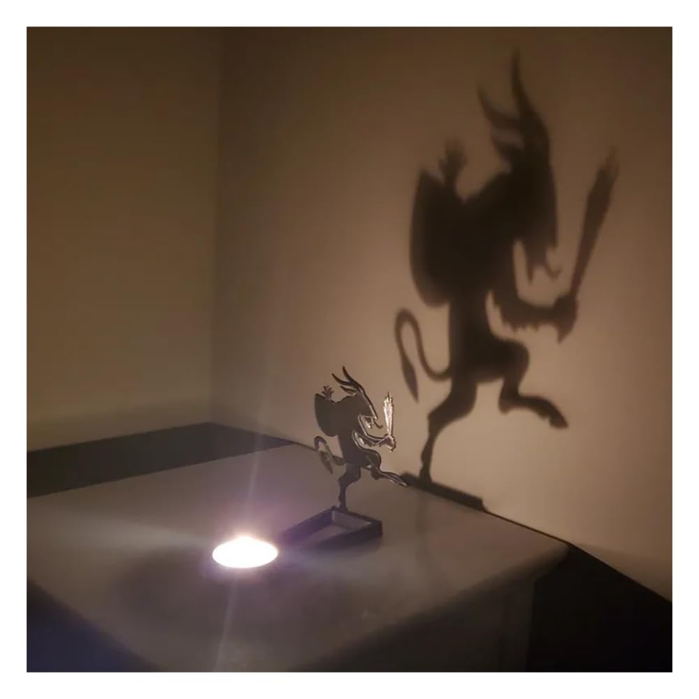vrsquer Halloween Funny Shadow Stand Candle Holder Table Décor Candle Jars with Witch Skeleton Bat Monster Wolf Cat Pumpkin Table Centerpieces 1pc (color1)