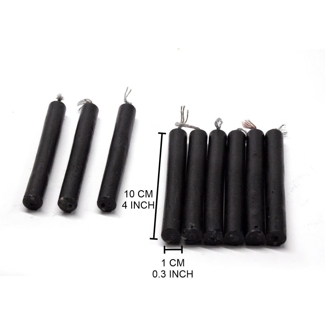 Vrinda® Set of 20-4" Mini Chime Ritual Spell Unscented Taper Candles – Ideal for Chime/Altar/Spell Work (Black)