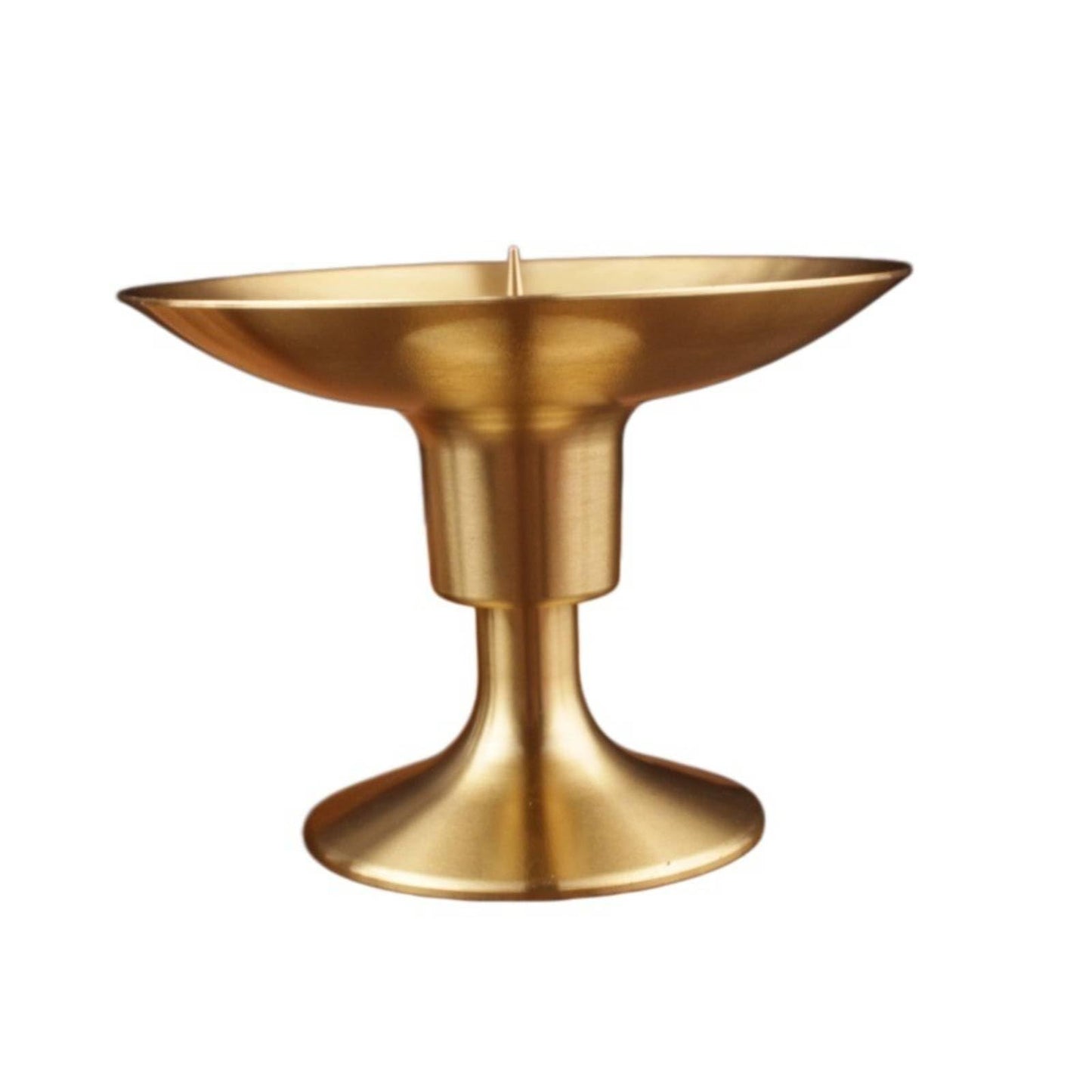 Generic Brass Candle Holder Traditional Golden Finish Candle Stand Decor for Worshipers