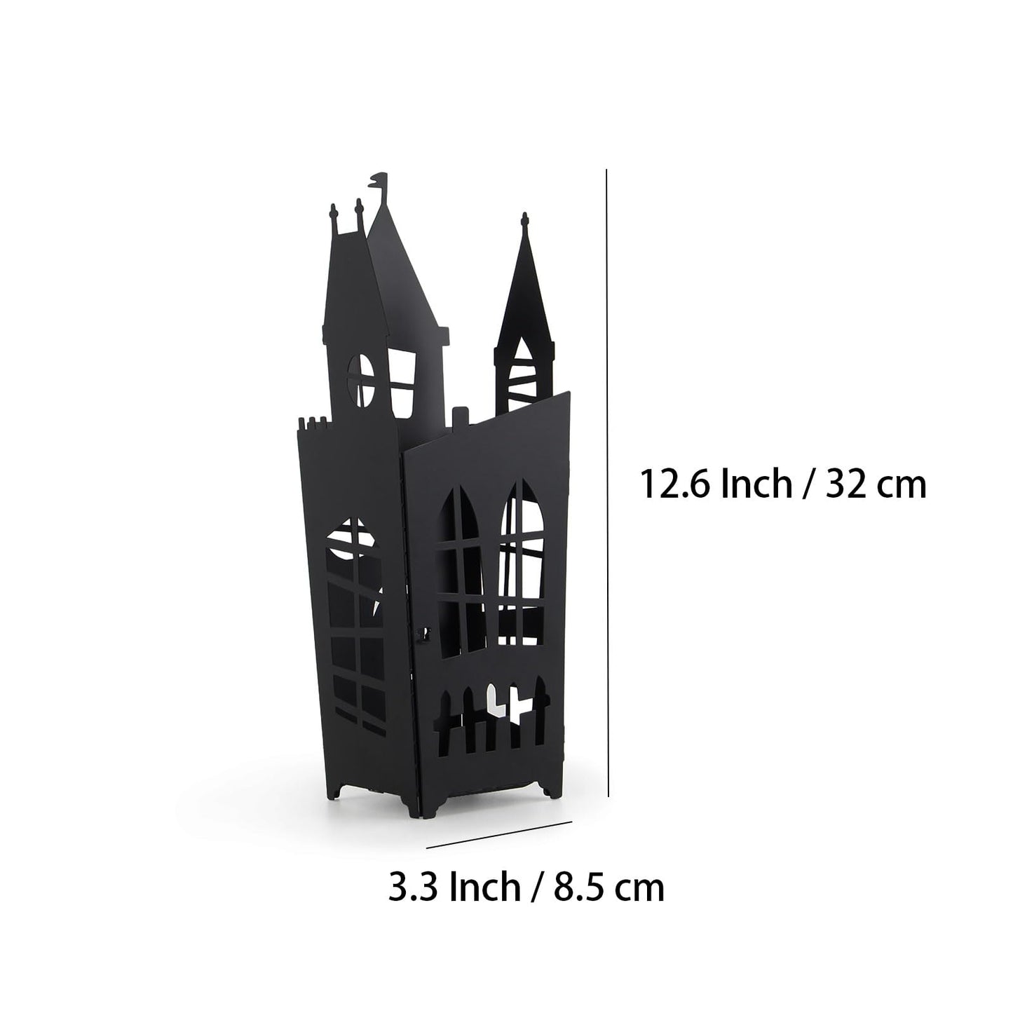 AIM & GGKK Gothic Castle Wall Sconce Candle Holder - Set of 2 Black Metal Haunted House Candle Sconces for Halloween Spooky Decor