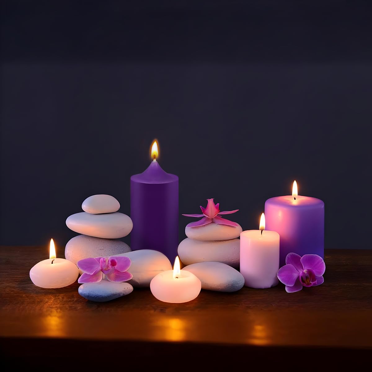 24 Packs Purple Colored Votive Candles, Unscented Small 1.5 Inch by 2.0 Inch Fall Wax Candles for Thanksgiving Wedding, Party & Home Dinner Table - 12 Hour Burn Time
