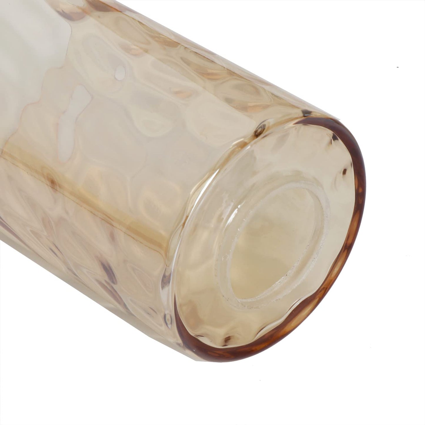 Voguad 2 Pack Hammered Glass Lamp Shade, Amber Colored Cylinder Light Fixture Shade Replacement, Water Ripple Globe for Chandelier, Wall Sconce, Pendant Light, 1 5/8 inch Fitter