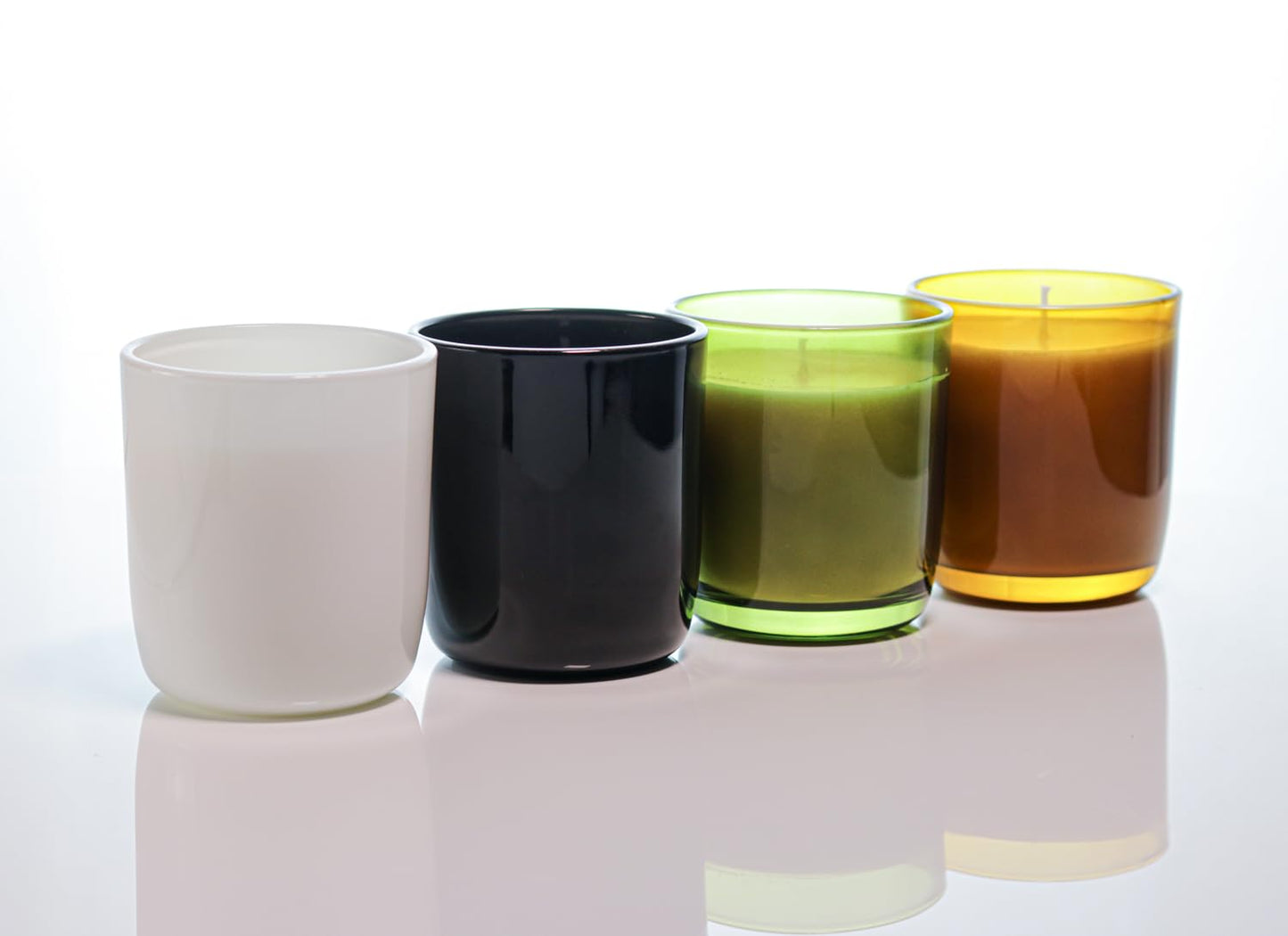 Aroparc Candle Jars for Candle Making 10oz U Shape Base Tumbler Jars for DIY, Bulk Vessel - 12 Containers +12 Metal Lids - Black