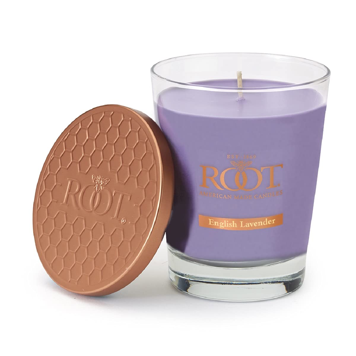 Root Candles Scented Candles Honeycomb Veriglass Premium Handcrafted Beeswax Blend Candle, Large, English Lavender