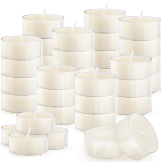 36PCS Pure Beeswax Tealight Candles, Natural Scent, Clear Cup,White