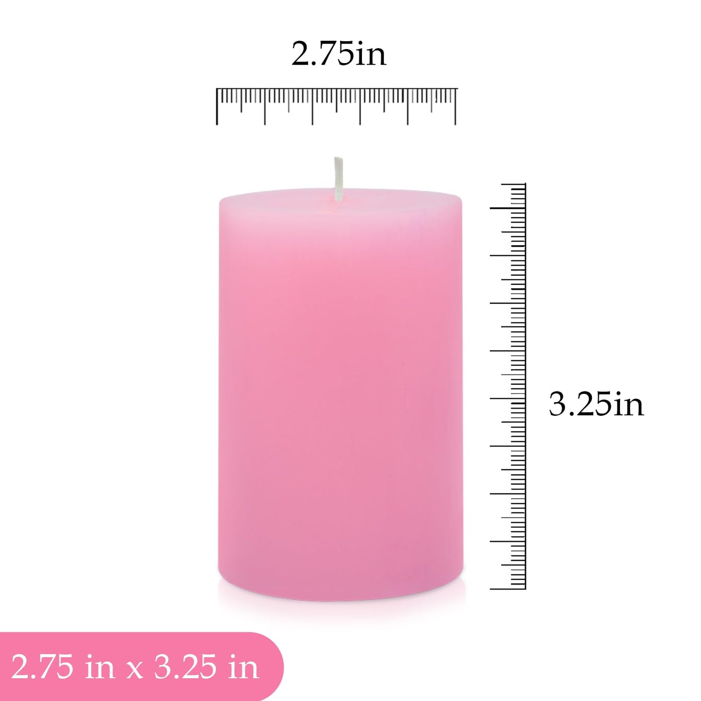6 Pack 2.75 "x 3.25" Pink Pillar Candle for Home Restaurants Spa Church Weddings, Hand Poured Unscented Smokeless Dripless Column Candle, Emergency, Long-Lasting Candle