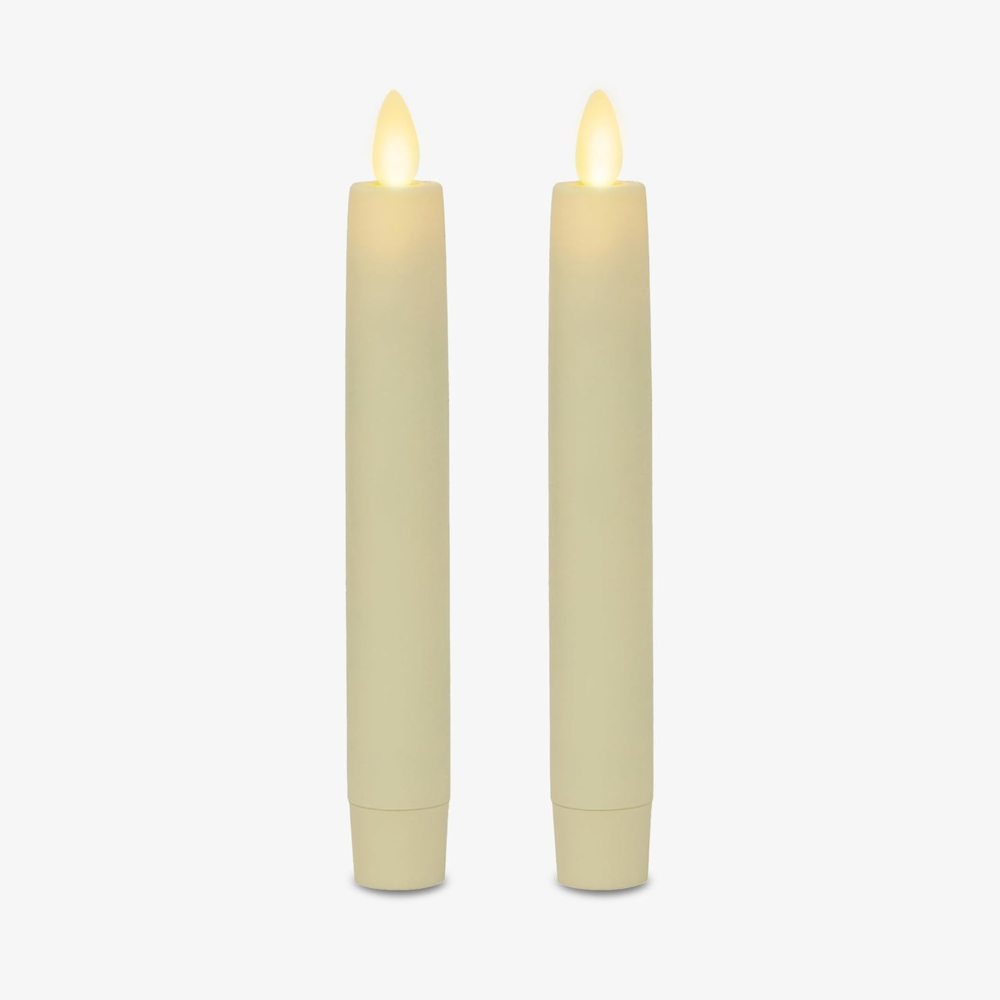 Luminara - Flameless Battery Operated Taper Candle - Ivory - Pack of 2-1x6 inch - LED Flickering Flame - Realistic Safe for Home Kids and Pets