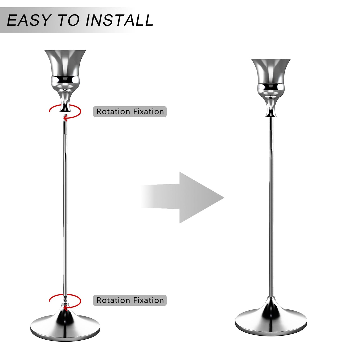 Showin Candlestick Holders Silver, 3 Packs Taper Candle Holder for Candlesticks, Candle Sticks Holder Decor for Home Decor