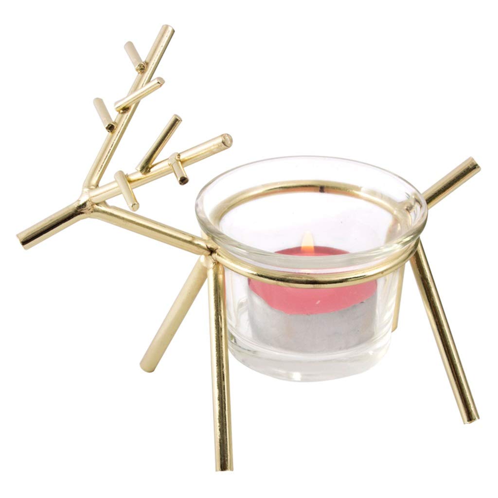 XILIN-1987 Candle Holderss Wrought Iron Deer Candle Holder Candlelight Dinner Props Candlestick Table Home Furnishings Decorative Candlestick
