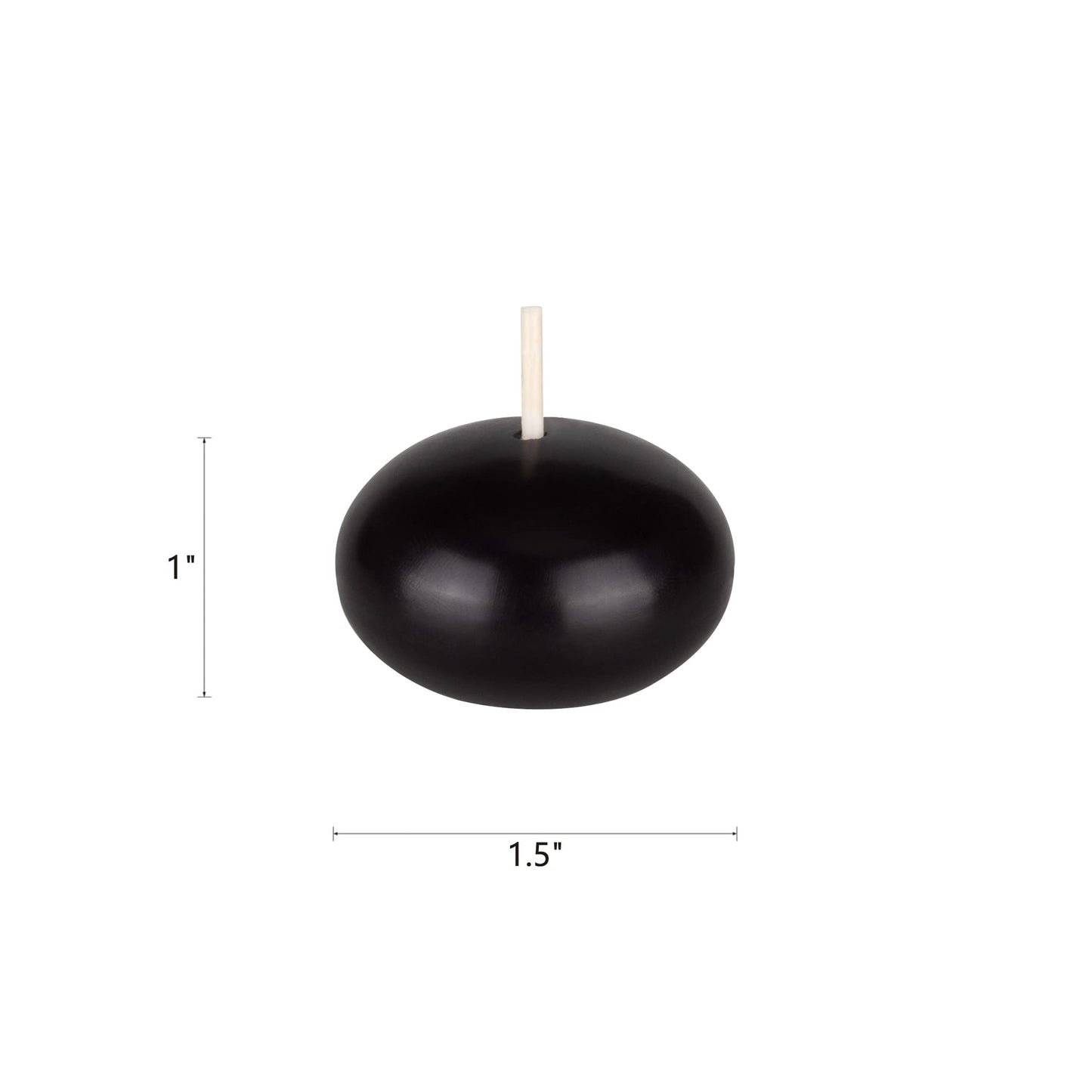 Mega Candles 12 pcs Unscented Black Floating Candles, Hand Poured Wax Candle 1.5 Inch Diameter, Home Décor, Wedding Receptions, Occasions, Festivities, Events, Meditations, Tranquility, Spa