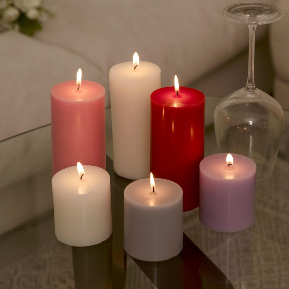 COCODOR Scented Pillar Candles, 3x6 Inch, French Lavender, Candle Set of 3, Long Buring 85 Hours, Candles for Weddings, Party, Dinner, Home Decor.