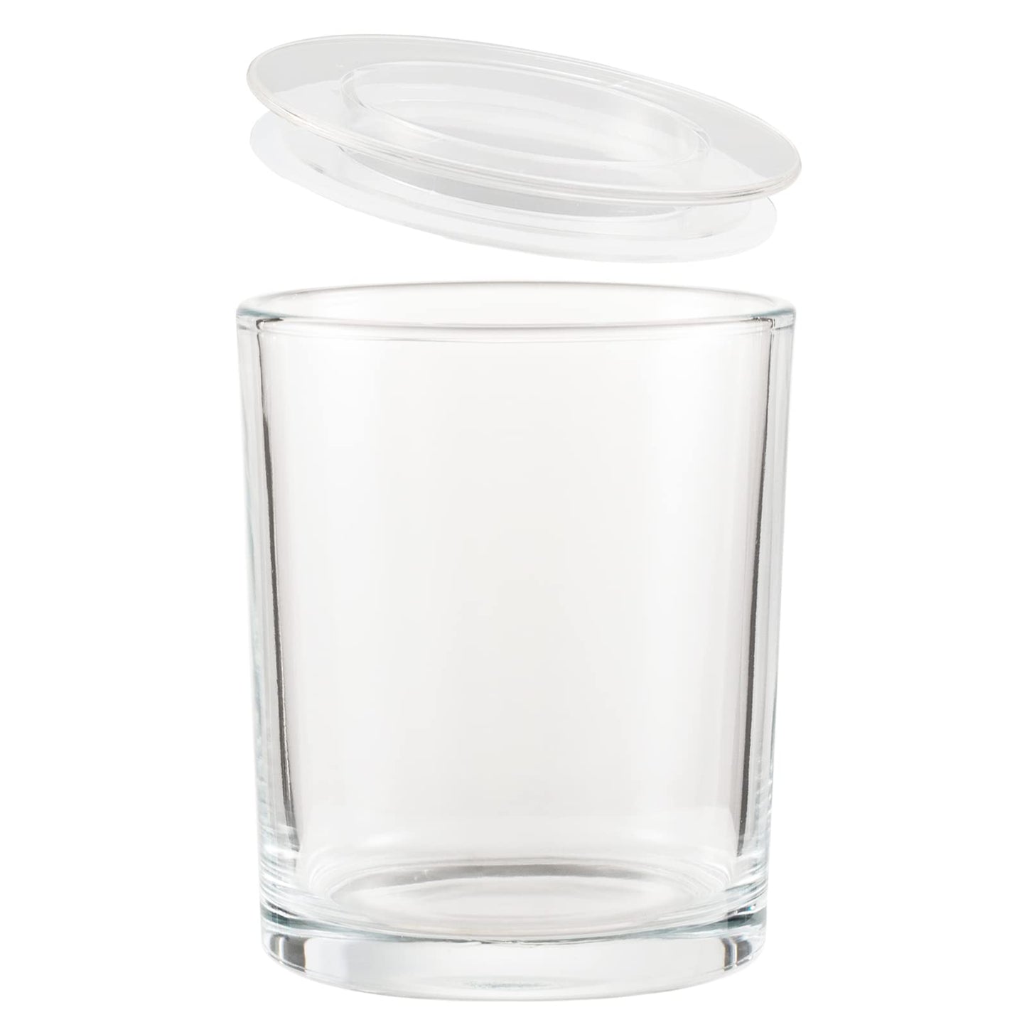 CandMak Candle Jars, 15 Pack 9 OZ Empty Glass Vessels Containers Jars Bulk with Clear Lids for Candle Making (Clear)
