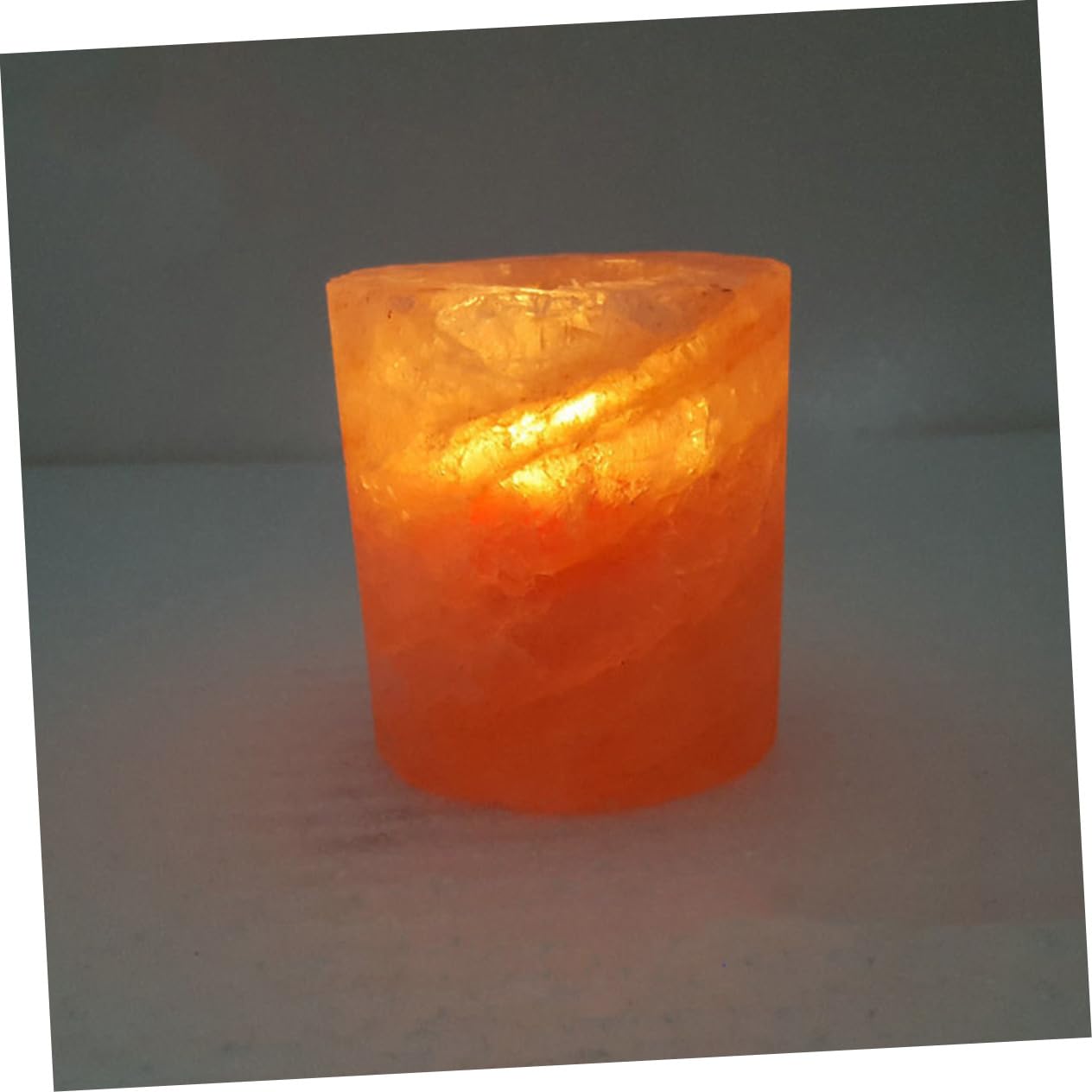 Amosfun 2pcs Himalayan Salt Candle Holder for Meditation Home Decor Elegant Table Ornament for Centerpieces Unique Temple Design