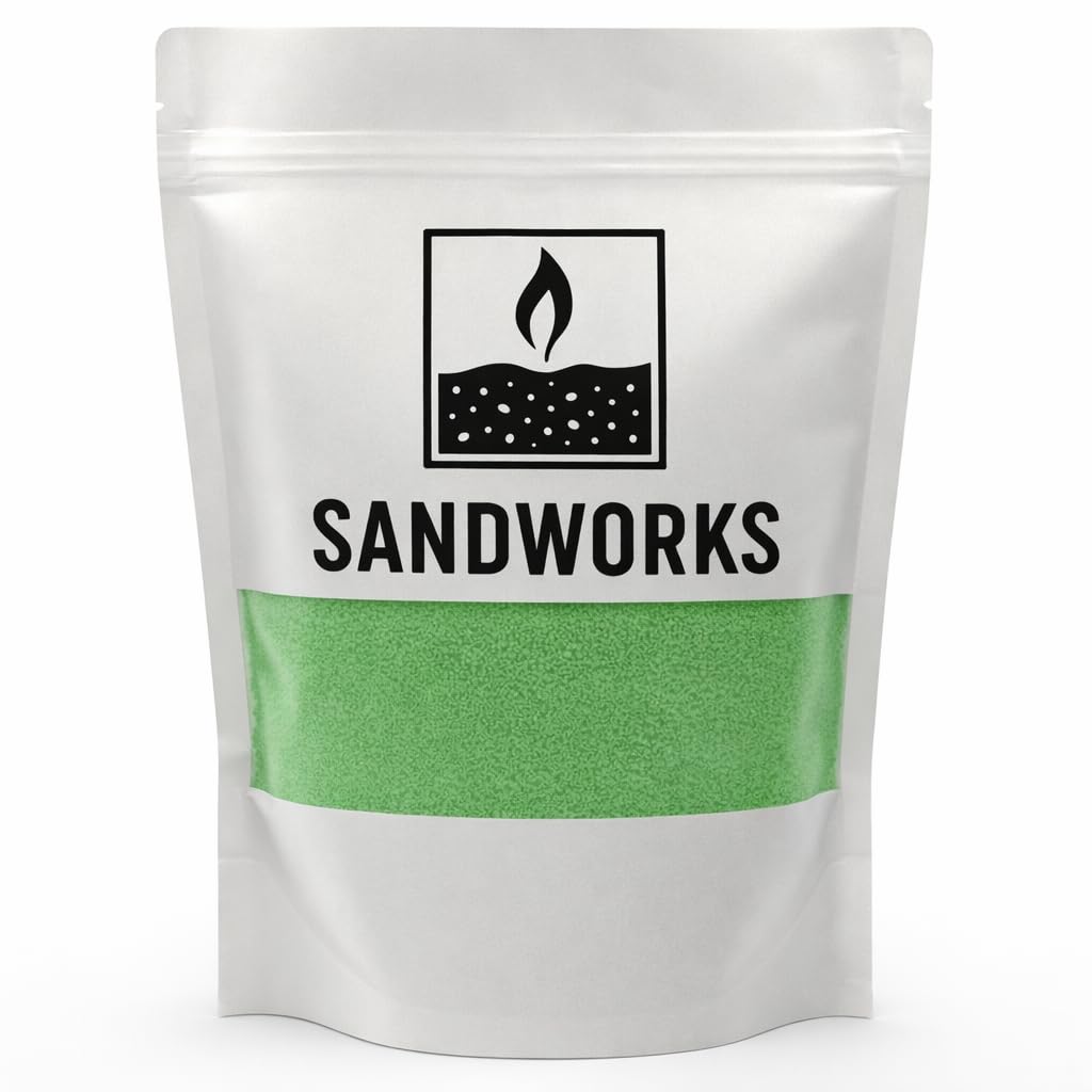 SANDWORKS Sand Wax Candle Making Kit – 5 Wooden Wicks & 15 Cotton Wicks, 500 g Premium Fragrance-Free Sand Wax (Sage Drift)