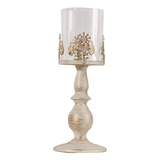 XILIN-1987 Candle Holderss European Retro Candle Holder Carved Wrought Iron Candlestick Metal Glass Home Furnishings Decorative Candlestick (Color : C)