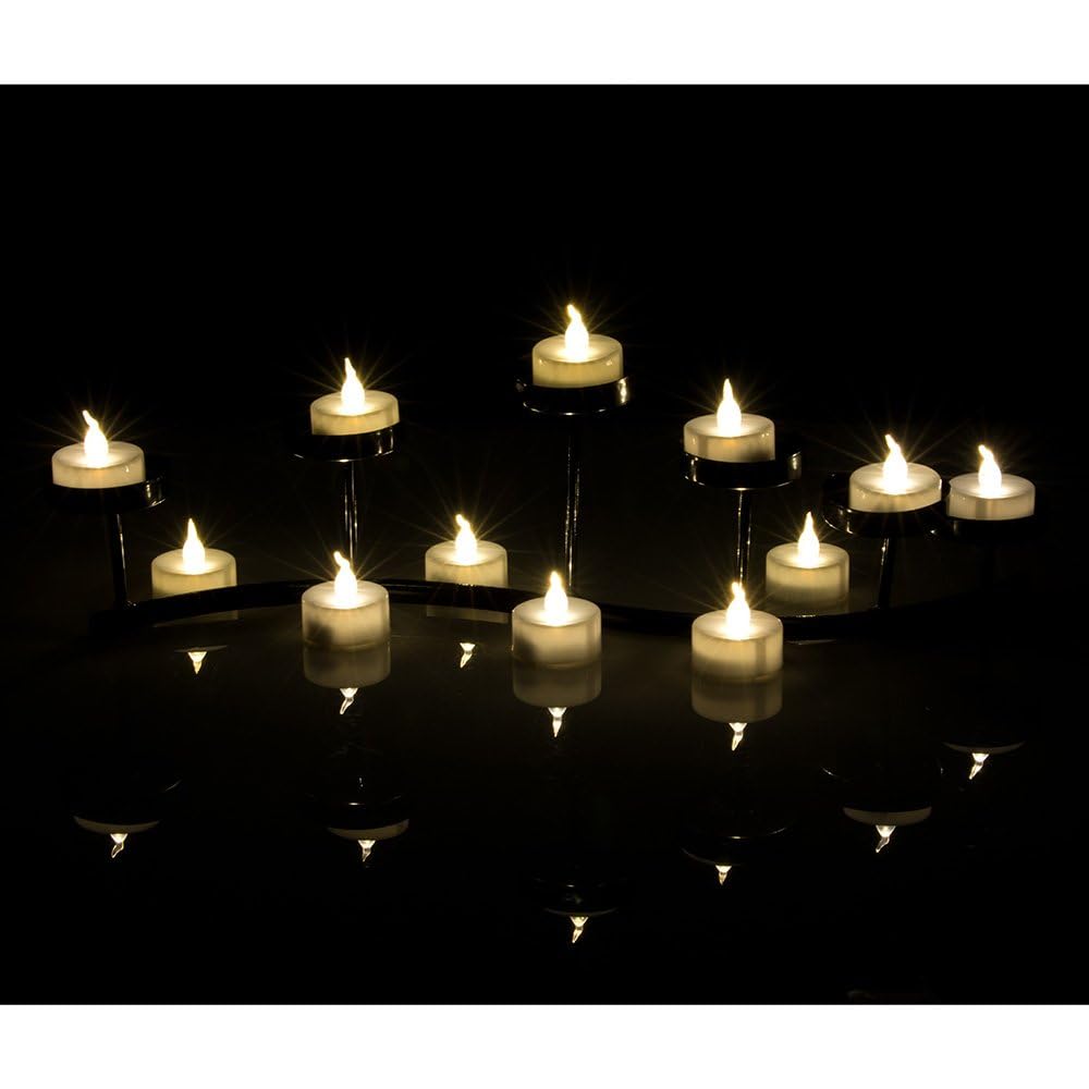 AGPTEK Timer Flickering Tea Lights,24 Pack Flickering LED Candles with Timer Battery-Operated Flameless Tealight Candles for Wedding Holiday Party Home Decoration-Warm White