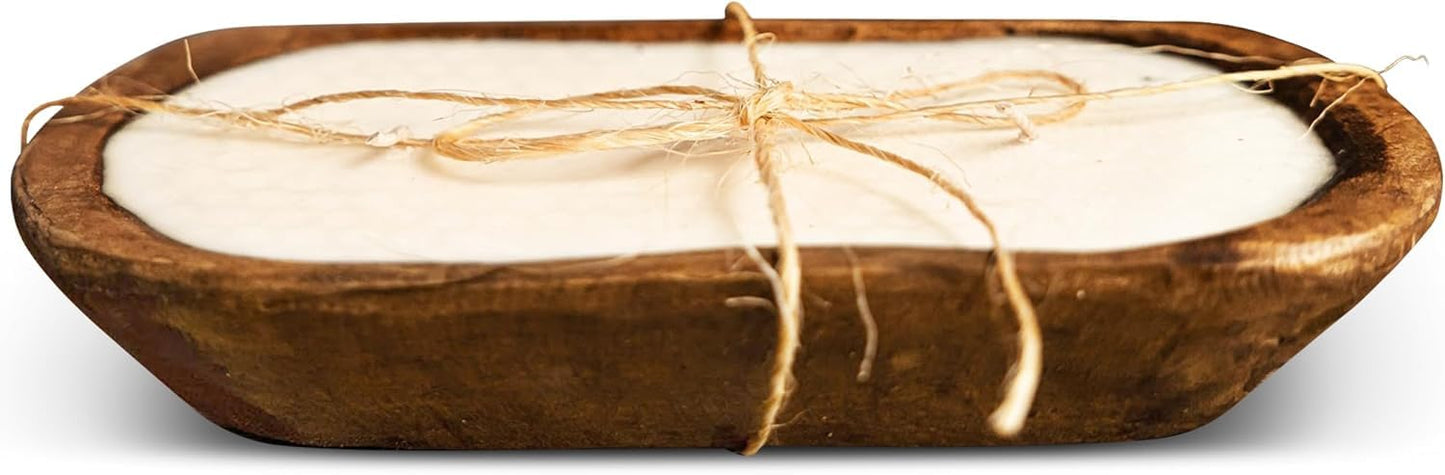 Red Barn Candle Company Wood Dough Bowl Candles | 100% Natural Soy Wax & Essential Oil Infused | Odor Eliminating + Pet Safe | Scented Candle Gifts for Men & Women (3-Wick, Lemon Verbena)